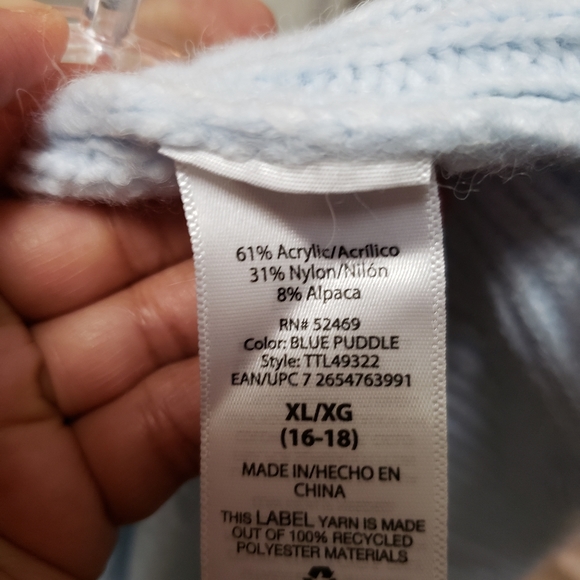 Light blue, alpaca blend sweater - Picture 7 of 8